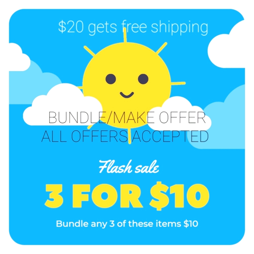 Big sale!! 3/$10 and $20 gets free shipping!